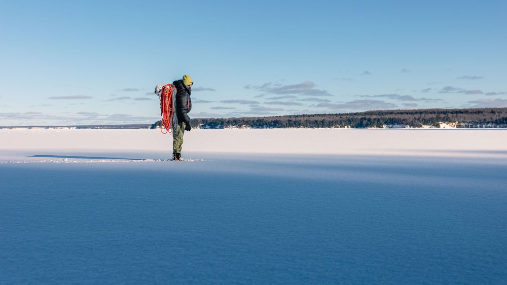 Ice climbing photography at Michigan Ice Fest, USA. Winter and ice climbing photography and film by Jan Virt.