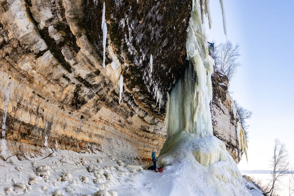 Ice climbing photography at Michigan Ice Fest, USA. Winter and ice climbing photography and film by Jan Virt.
