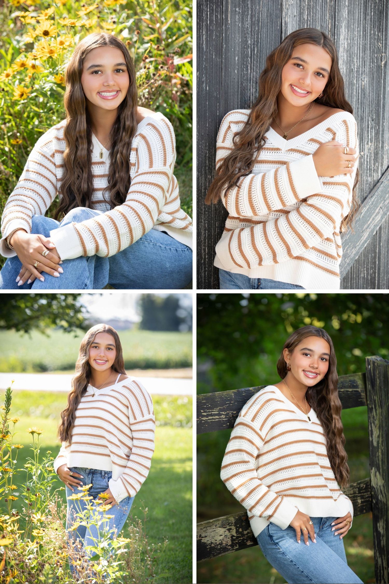 Bishop Watterson senior pictures at Mosers Farm Market. Senior pictures in a field.  Fall senior pictures. Boho senior pictures.