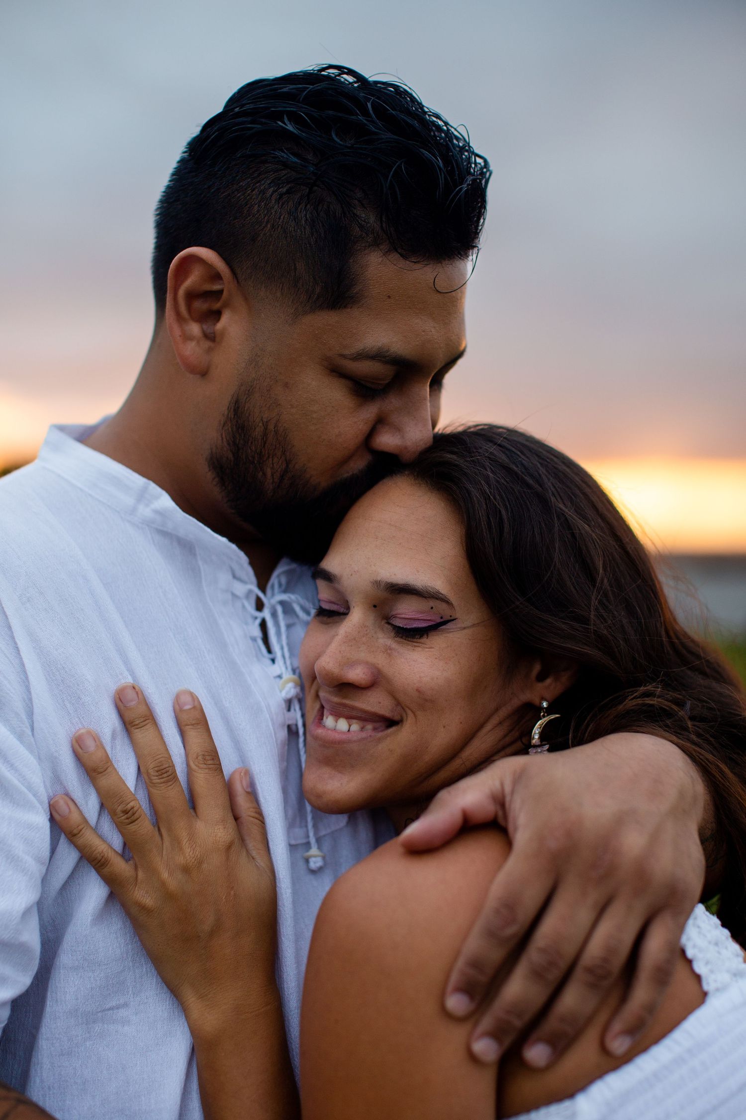 Maternity portrait. Husband and wife. Old San Juan, Puerto Rico.