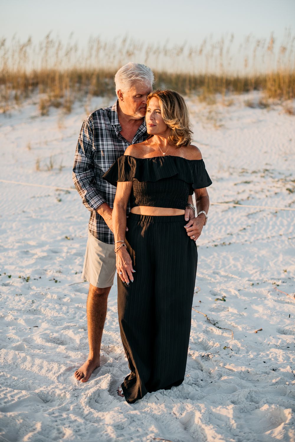 Couples Portrait Photography on the best beaches of Destin Florida inside the beautiful Henderson Beach State Park during sunset hour.