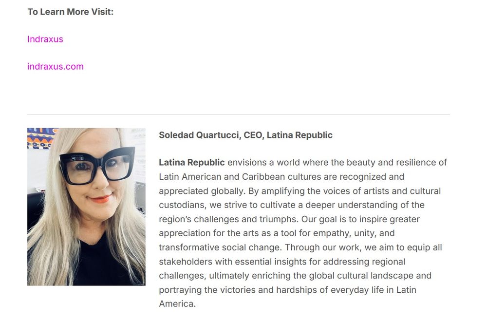 Publicación en Latina Republic por indraxus