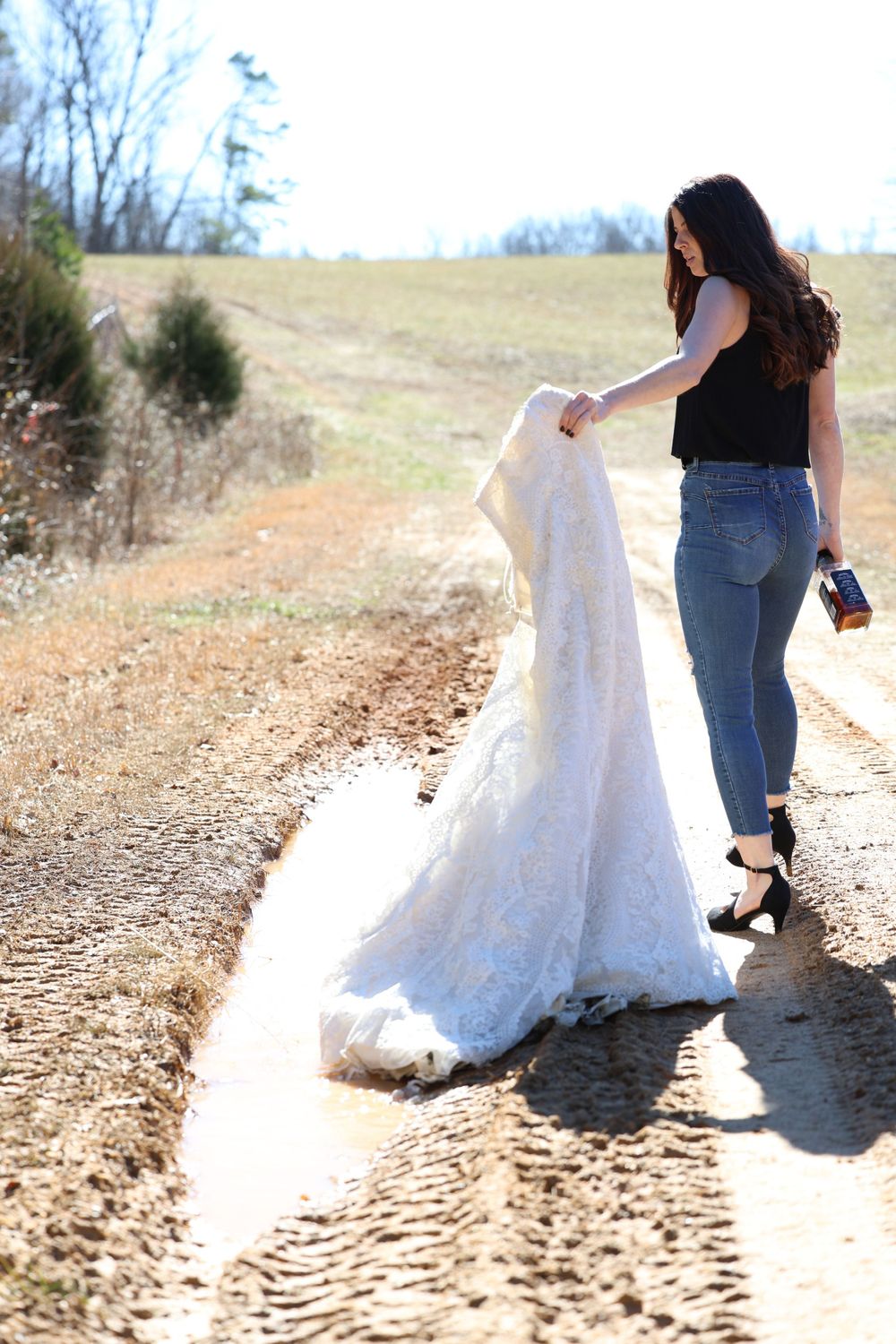 Trash and burn the wedding dress for a my divorce is final photoshoot. Getting closure to move on.