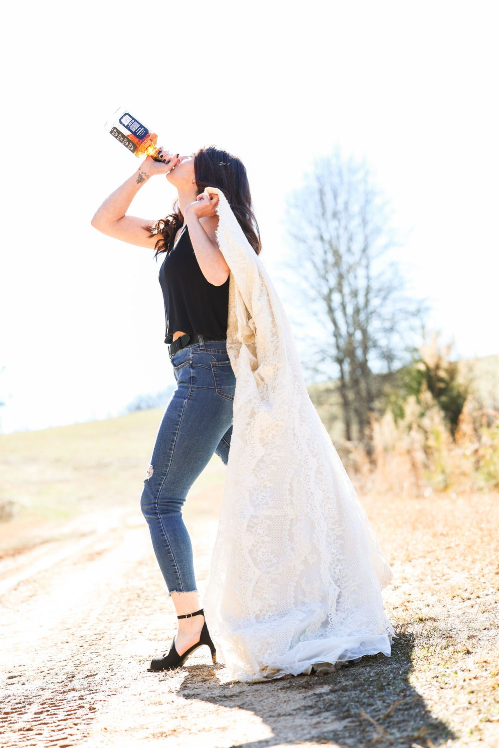 Trash and burn the wedding dress for a my divorce is final photoshoot. Getting closure to move on.