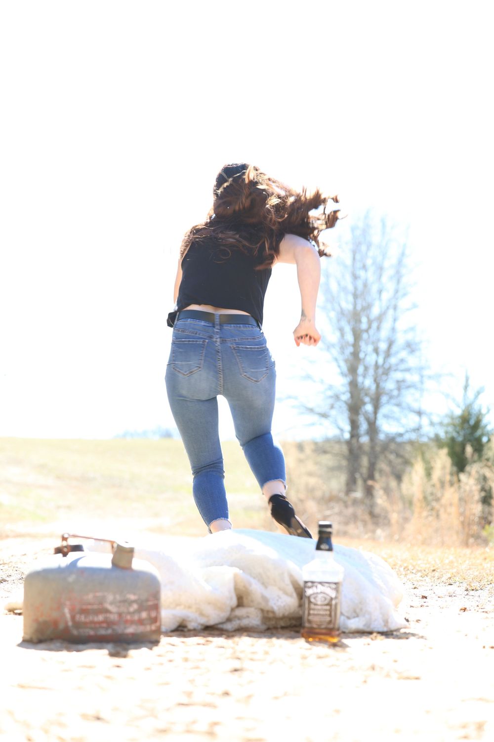 Trash and burn the wedding dress for a my divorce is final photoshoot. Getting closure to move on.