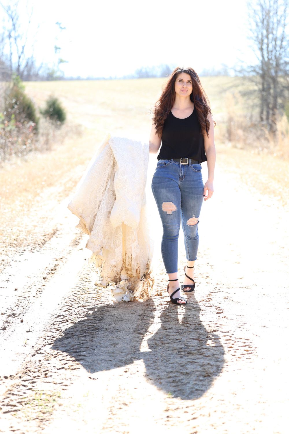 Trash and burn the wedding dress for a my divorce is final photoshoot. Getting closure to move on.