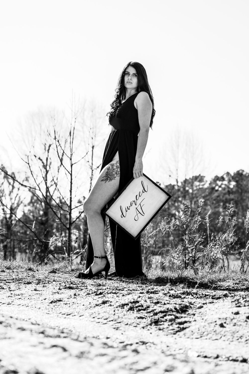 Trash and burn the wedding dress for a my divorce is final photoshoot. Getting closure to move on.