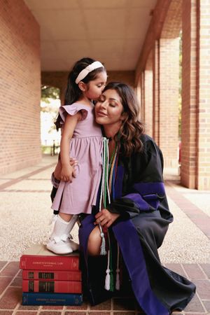 Graduation portrait with cap and gown