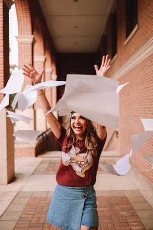 Graduation portrait with cap and gown