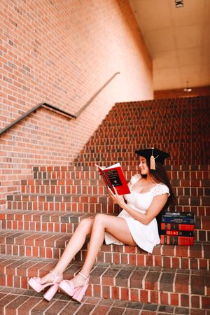 Graduation portrait with cap and gown