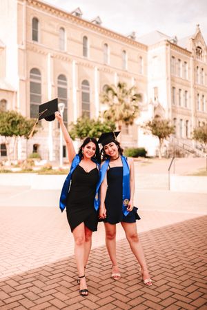 Graduation portrait with cap and gown