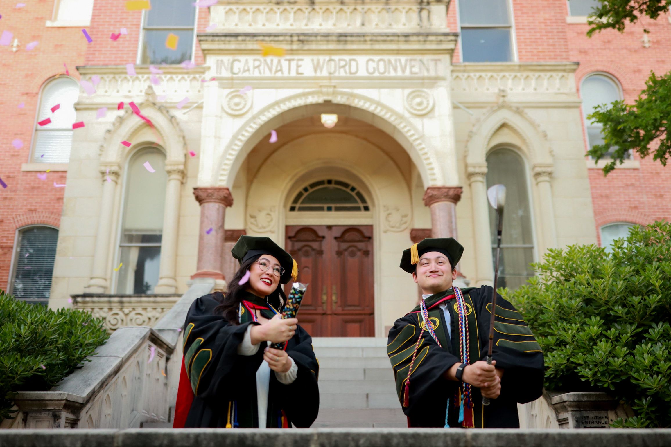Graduation portrait with cap and gown