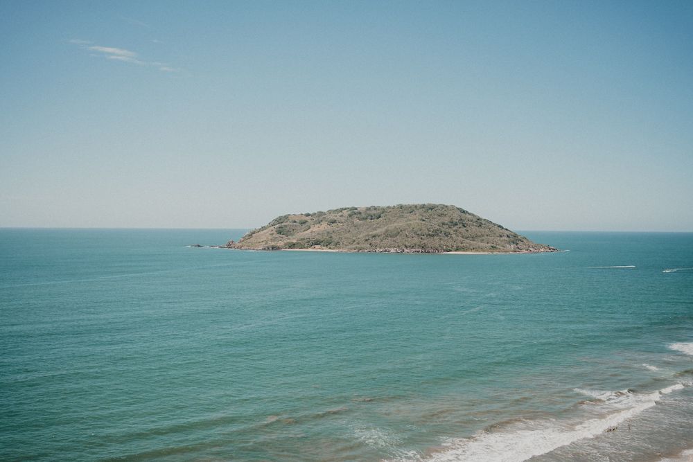 Vista de la isla de Mazatlán en la sesión de boda