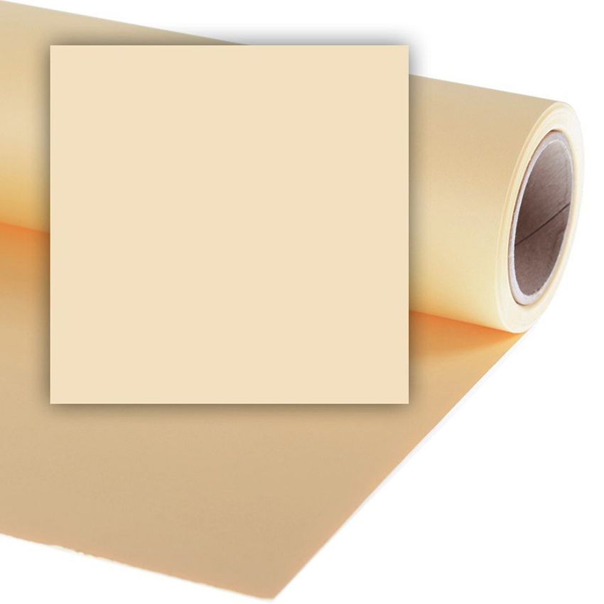 A roll of white kraft paper or wrapping paper unrolling against a beige background.