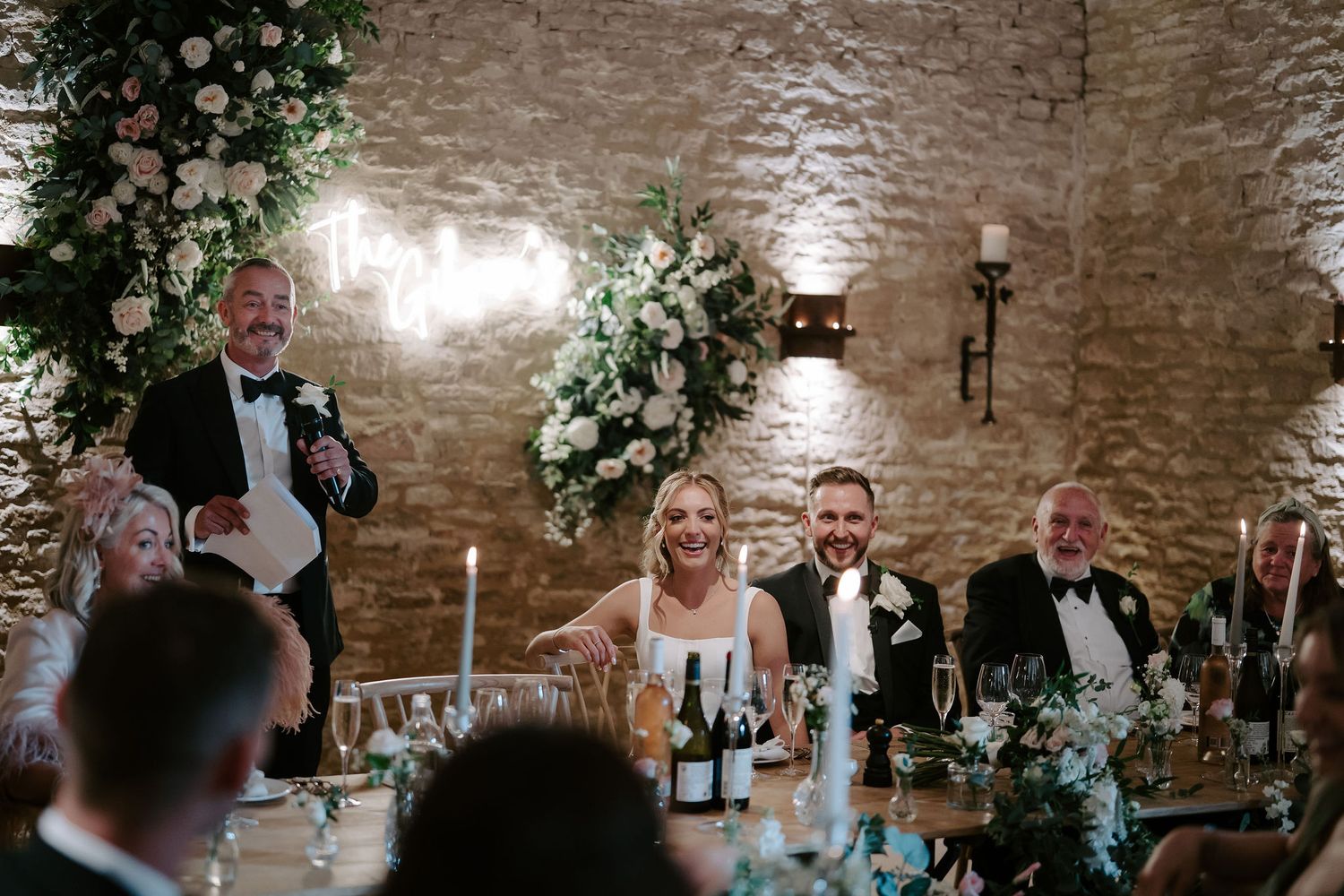 father of bride giving speech at ivy lodge in cirencester