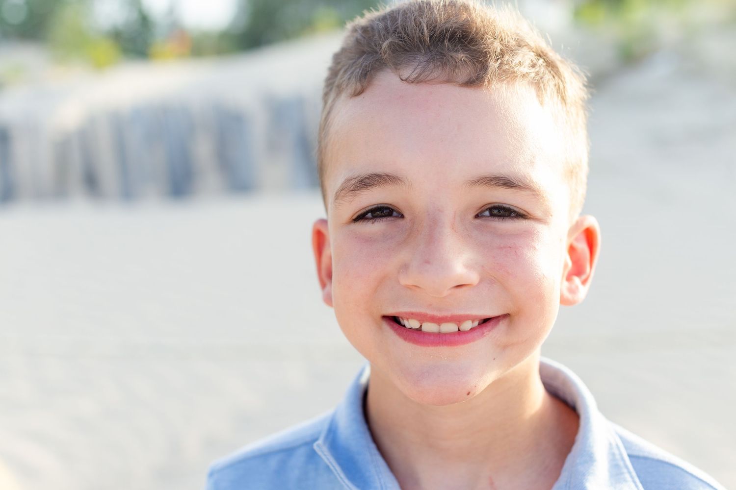Portrait of a boy on the beach in Isla Verde, Carolina, Puerto Rico.