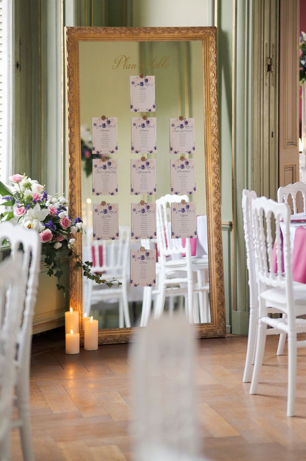 Le plan de table du mariage au Château Burrus