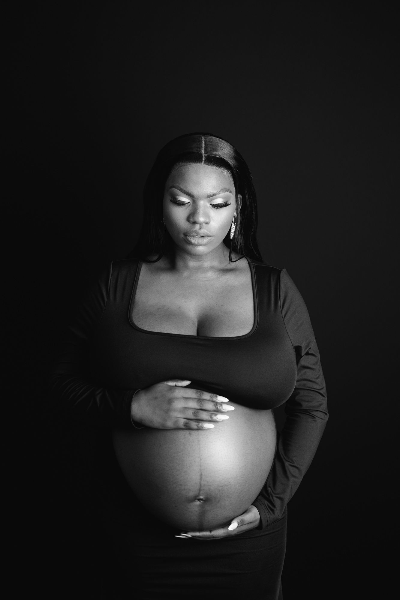Close-up maternity portrait capturing the beauty and emotion of pregnancy