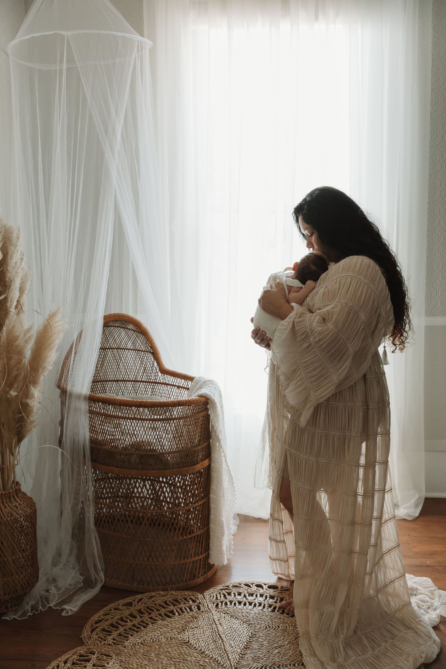 Beautiful Editorial Newborn Session capturing Authentic moments of Mother and Baby in Tyler Tx studio Motherhood Photographer KP Portraits