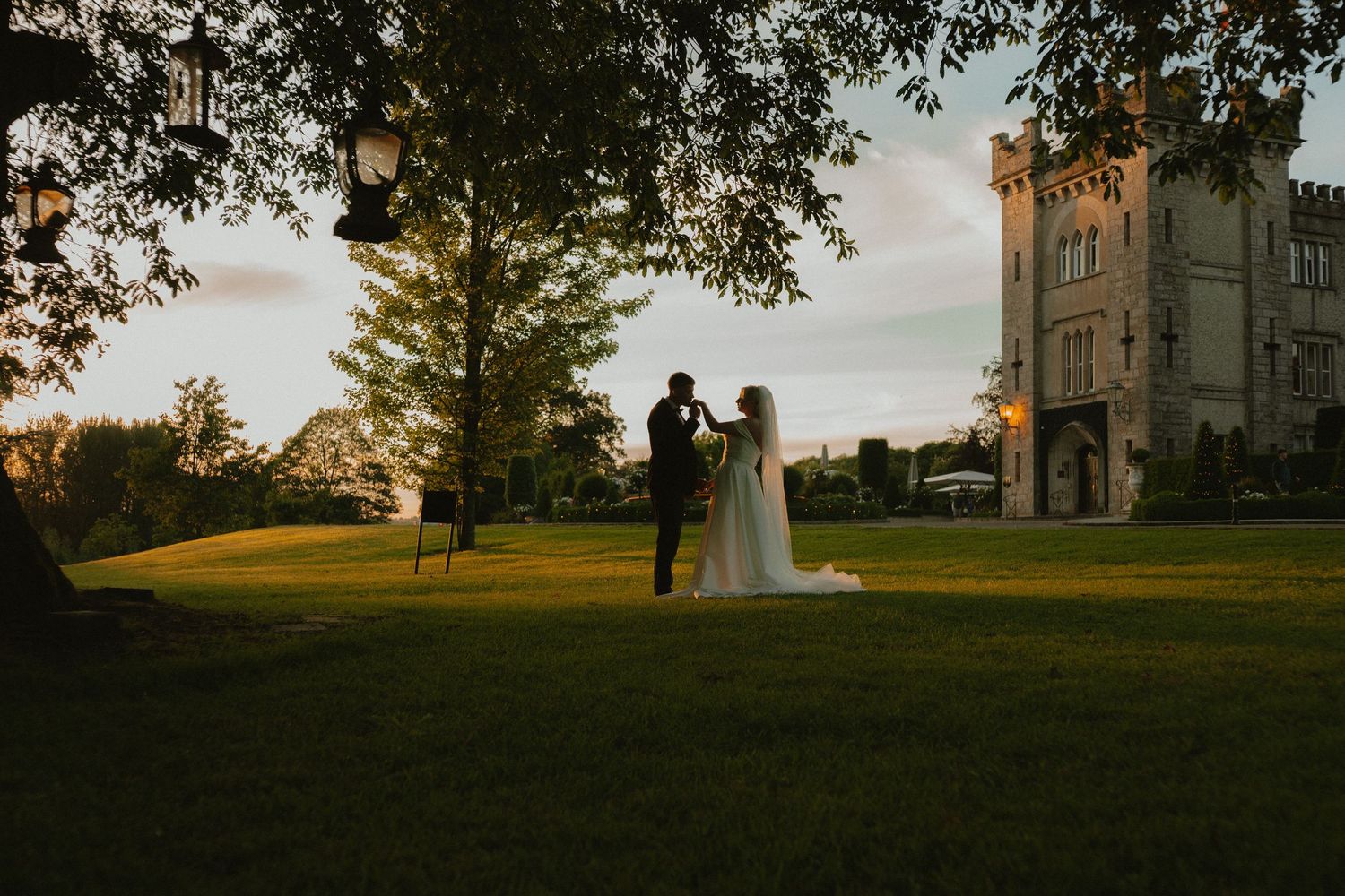 Bride and groom at Cabra Castle wedding in County Cavan