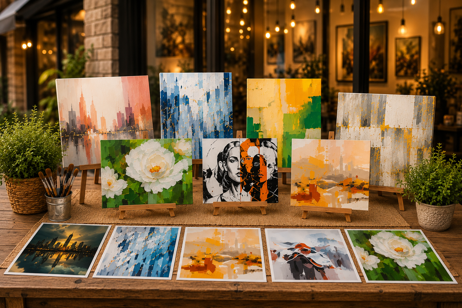 A display of products thats available at Art Creations Store by ZDA