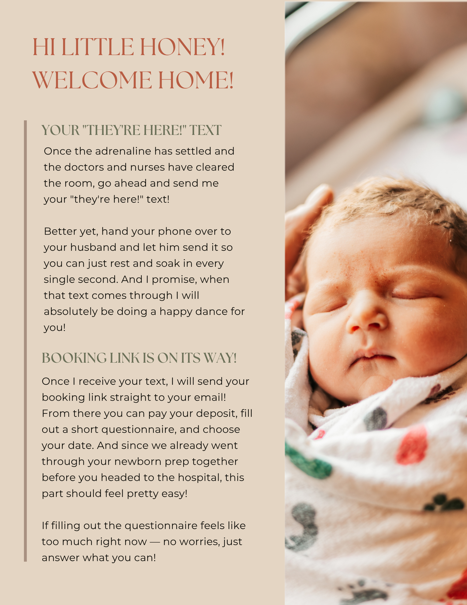 Peaceful newborn baby sleeping on a soft blanket, featured in a welcome home photography guide for new parents.