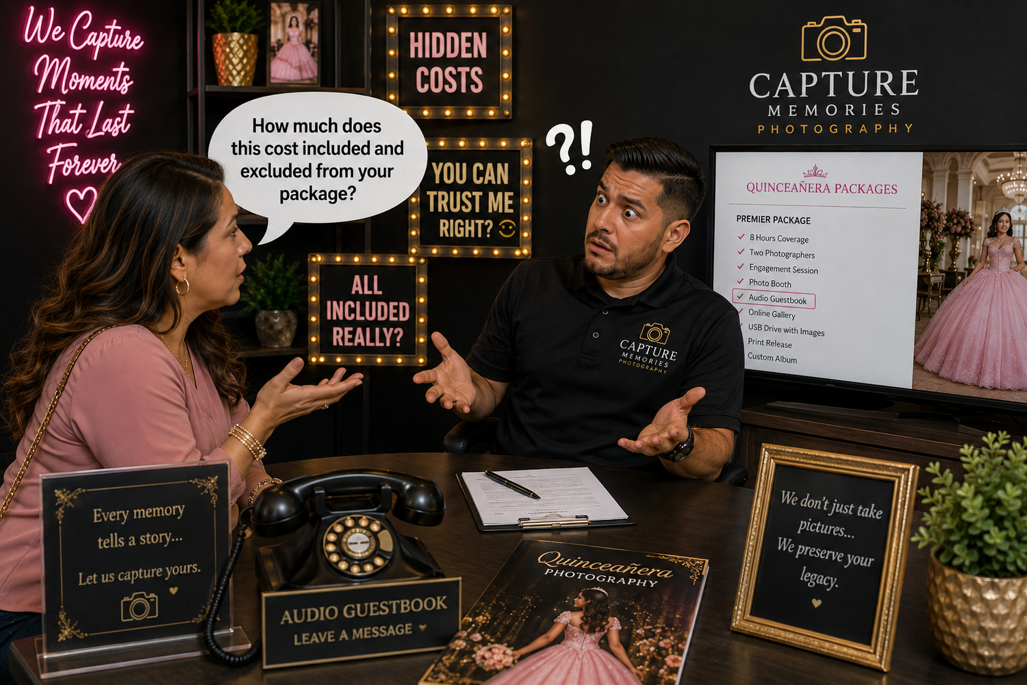 Cheap Quinceañera audio guestbook alternatives for families comparing DIY options, professional rentals and ways to save money on parties