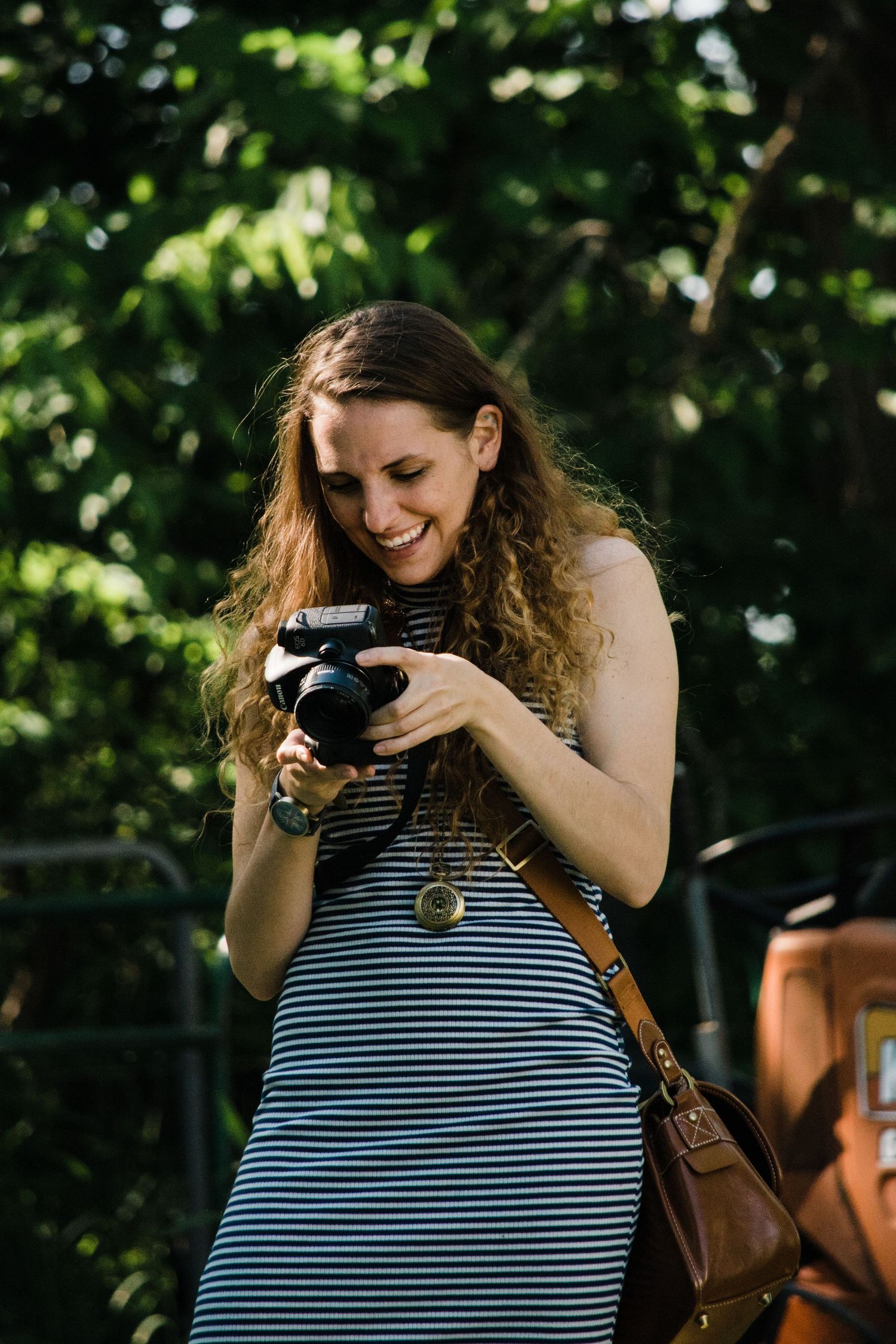 Morgan the photographer looks at camera