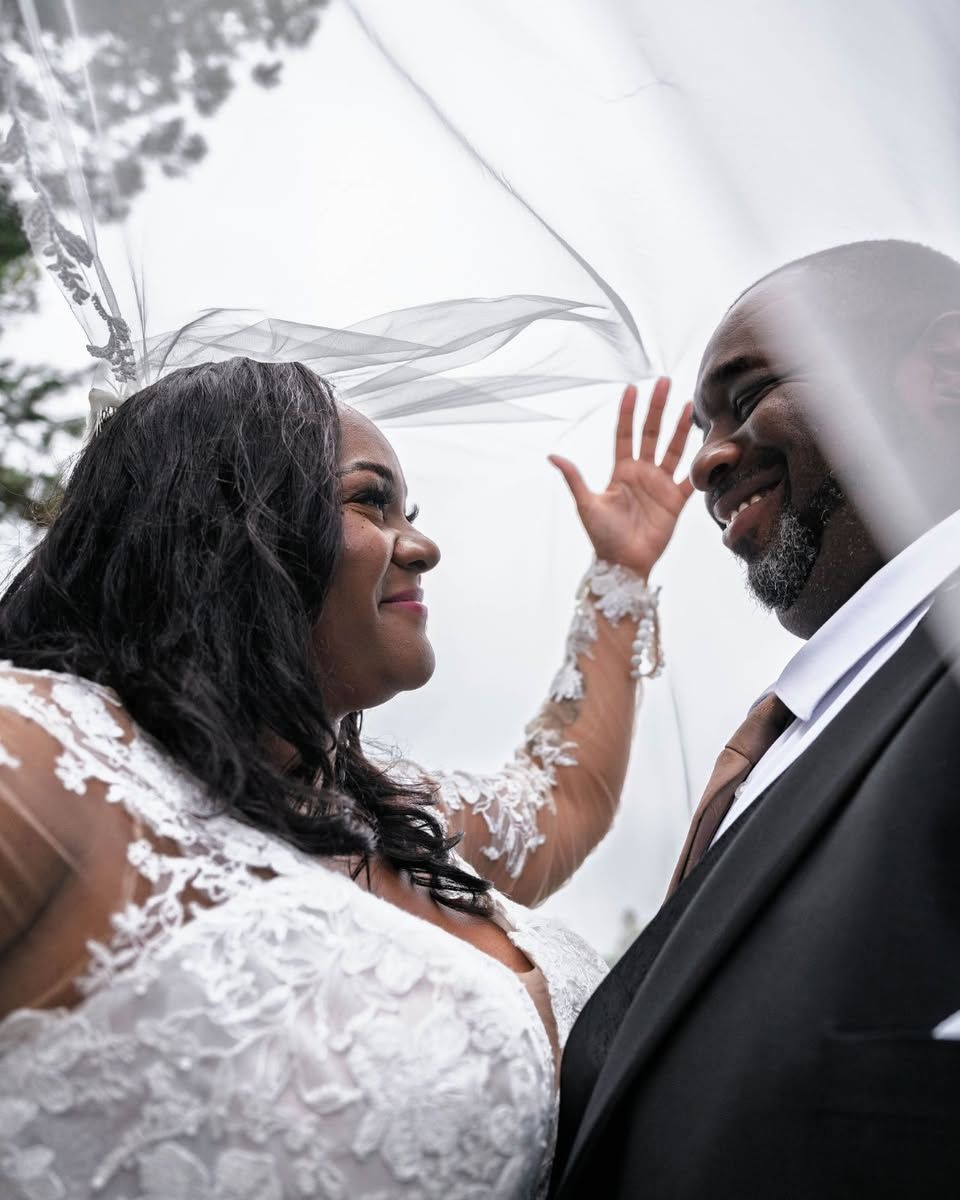 Bride and groom wedding portrait with a romantic and timeless feel.