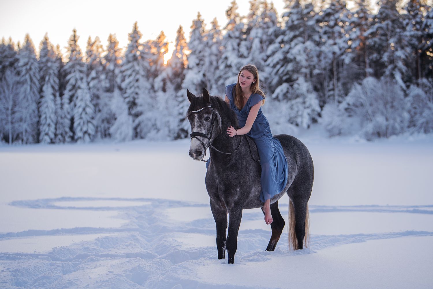 Sunset, Horse, dress