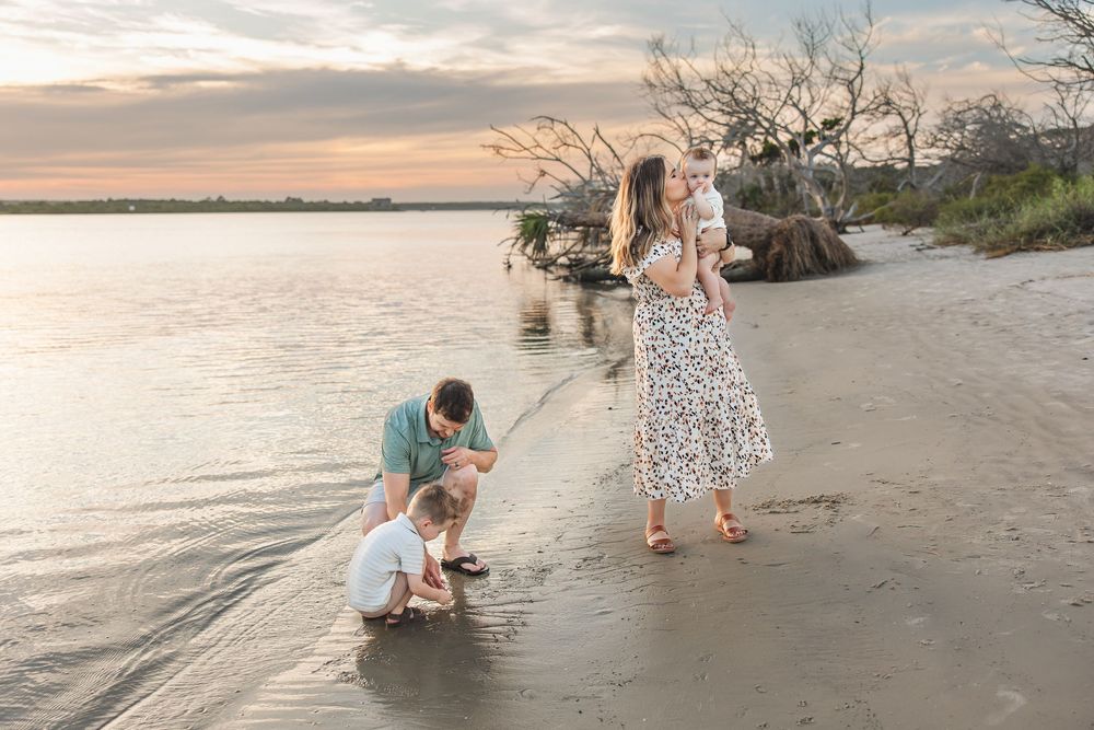 Children laughing during family photography session in historic St. Augustine