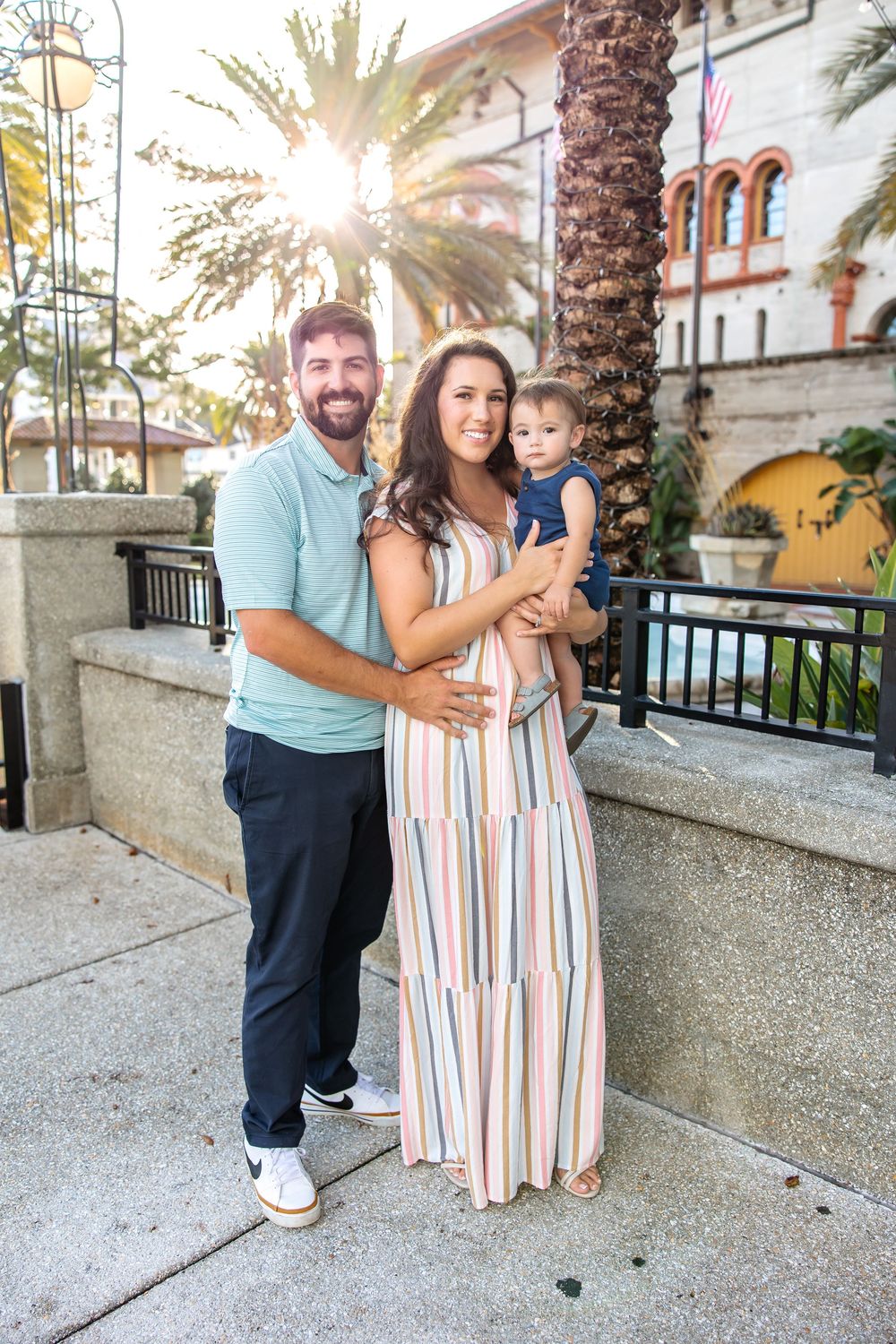 Children laughing during family photography session in historic St. Augustine