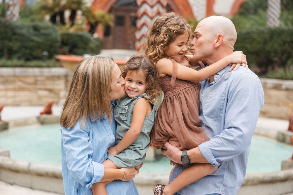 Downtown family photo session in st augustine flagler college