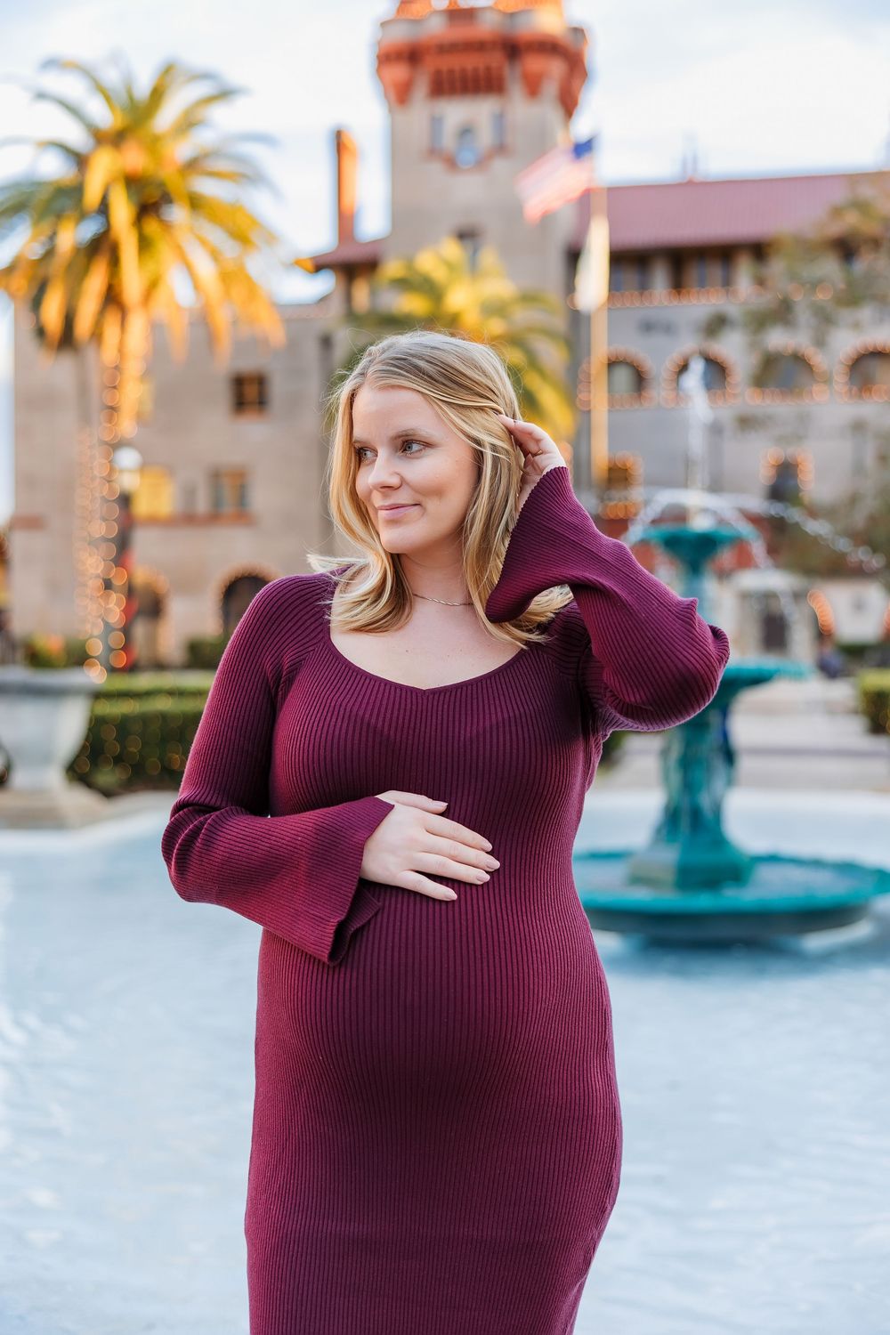 Downtown St. Augustine maternity photography with timeless charm
