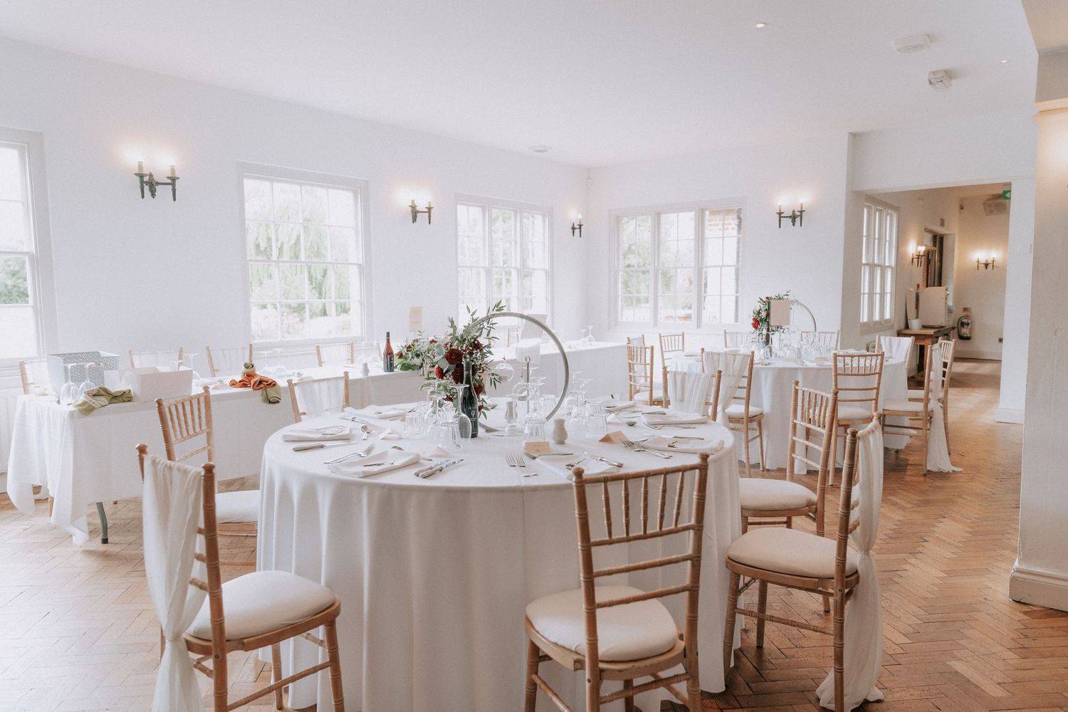 Wedding tables setup ideas at Cromwell Manor in Pitsea, Basildon