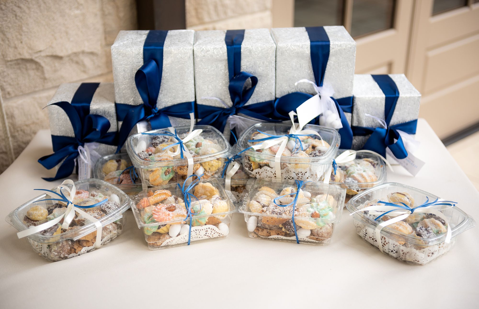 Italian pastry and cookies for the baptism event professionally photographed at Magna golf club in Newmarket, Ontario
