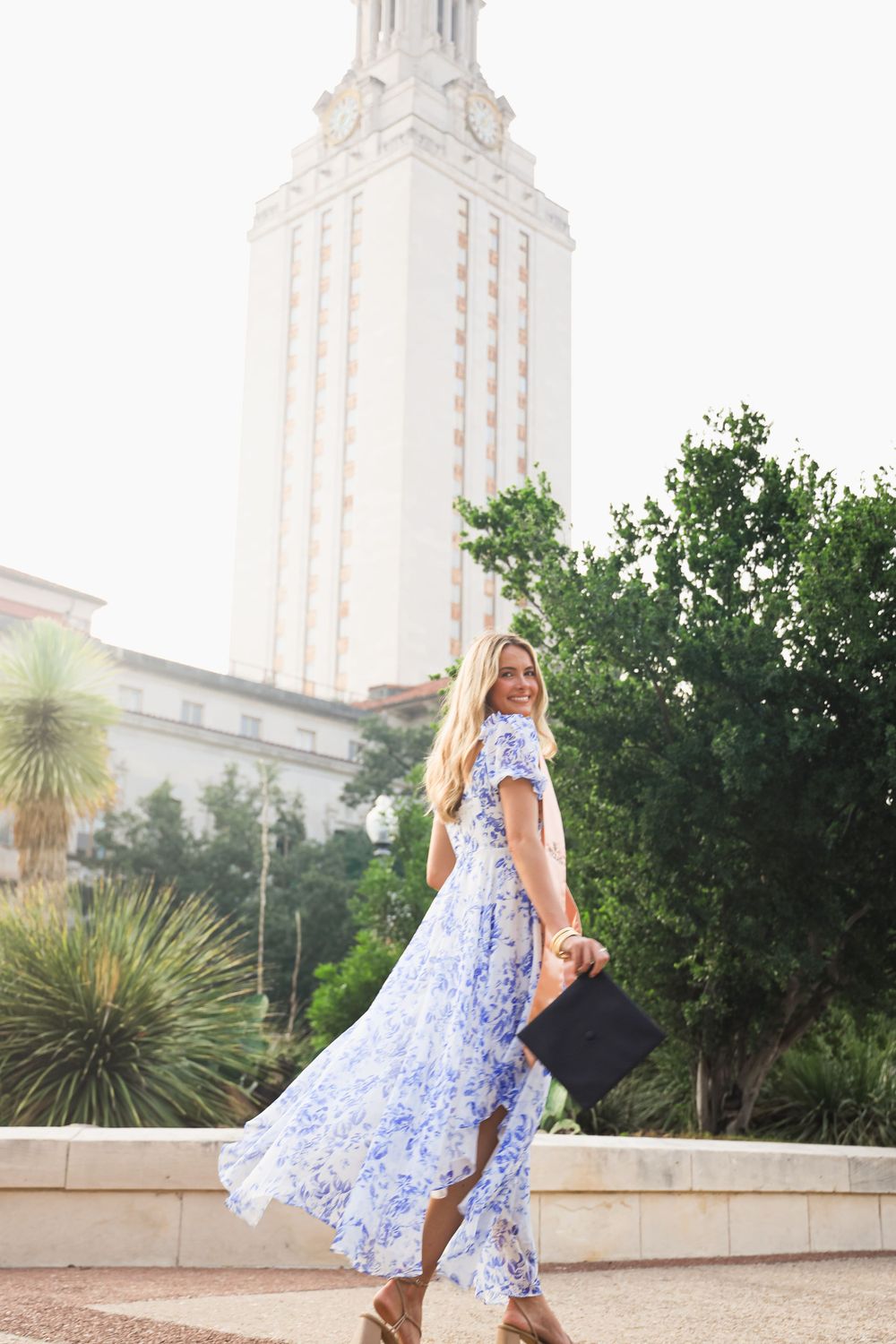 Riley behind UT Tower