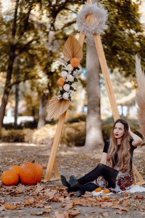 boho dekorációs őszi fotózás