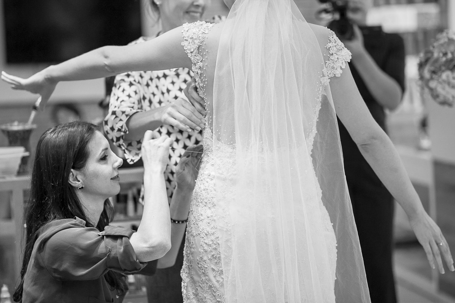 Wedding dress alterations being made to ensure perfect fit before the big day.
