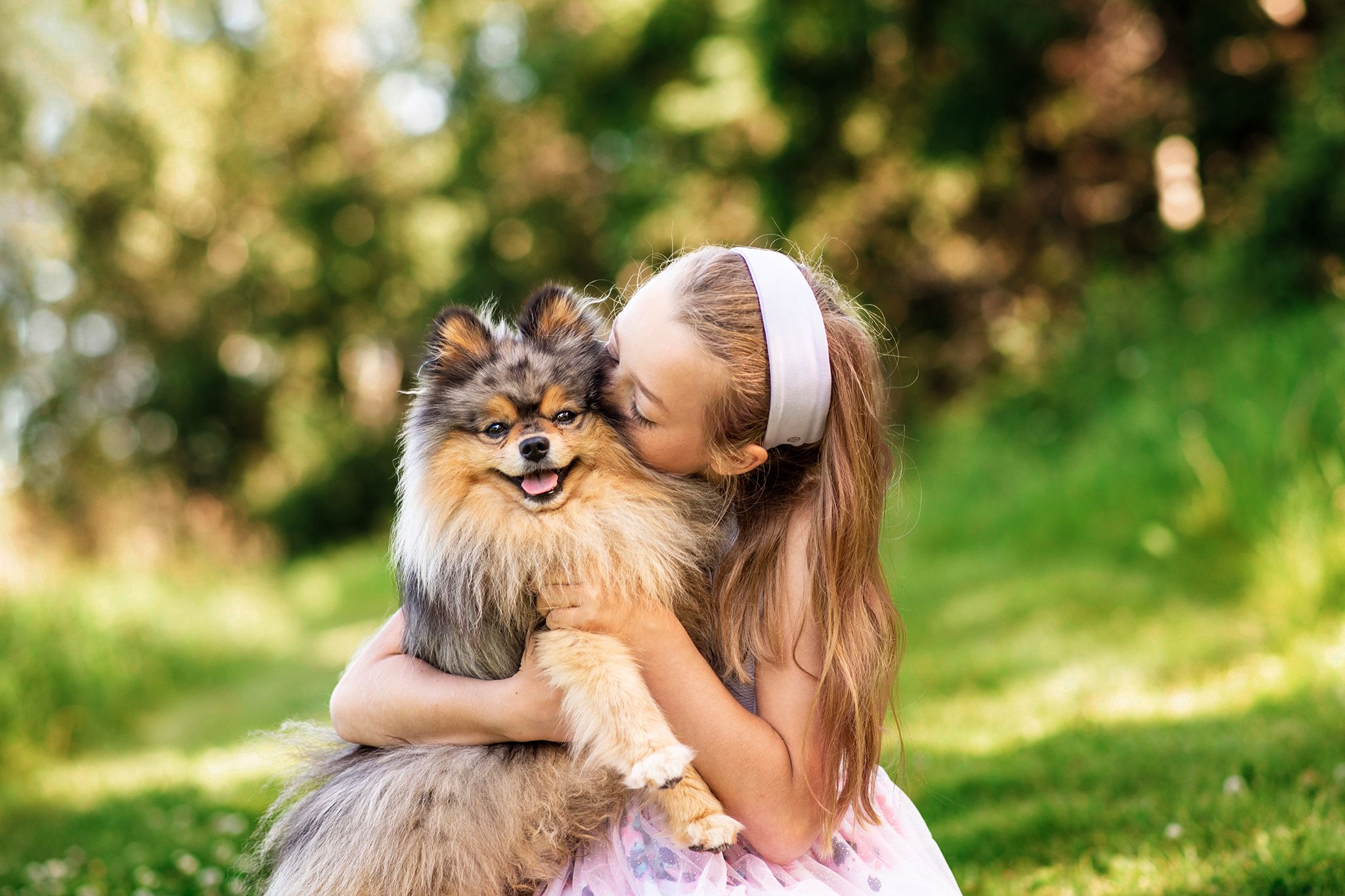 Pomeranian with her best friend. Family Portrait, Red Deer, Alberta Photographer. Photographer near me.