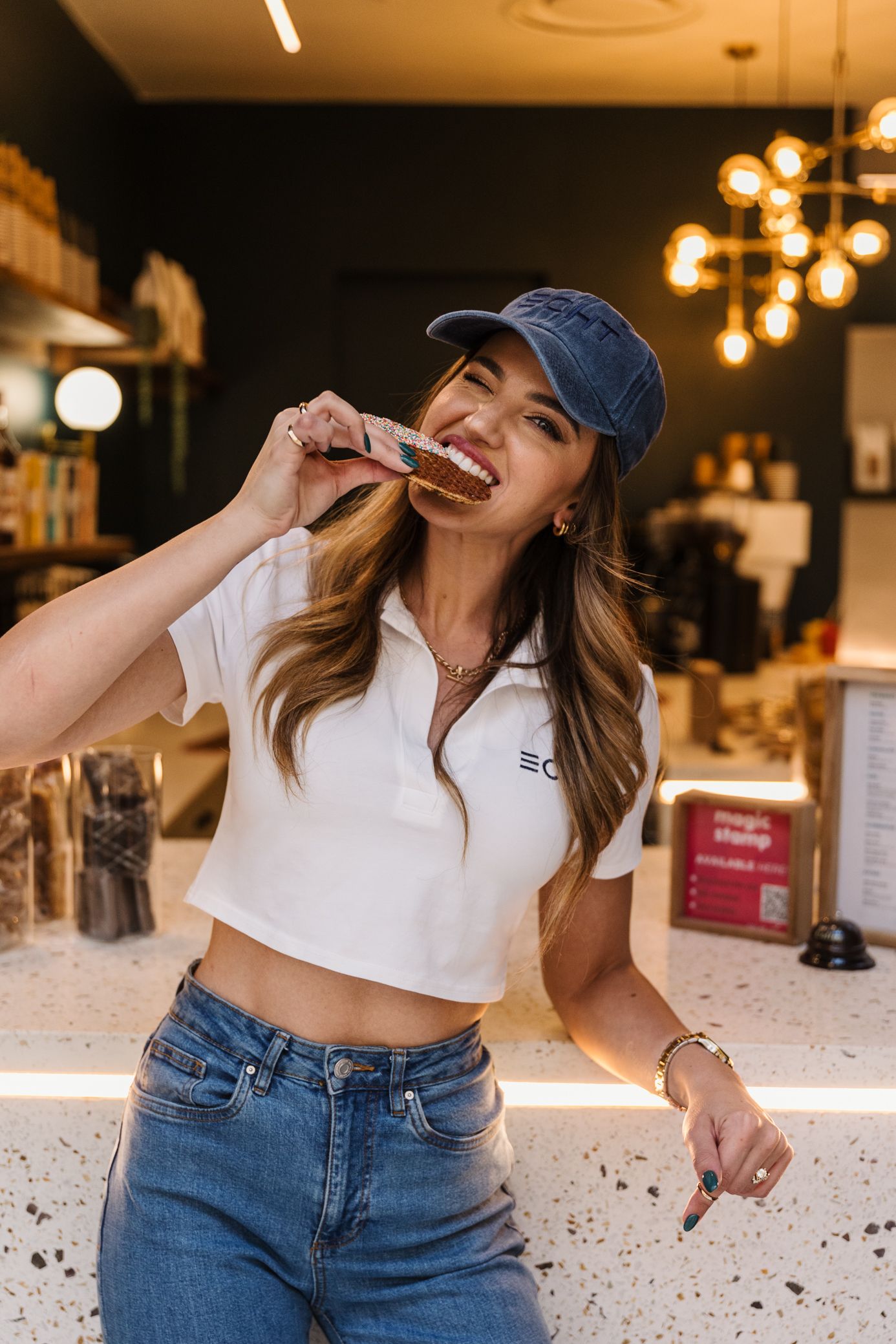 Chani taking a bite at Echt