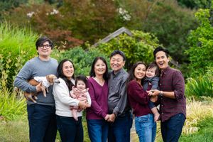 Extended family photo at Center for Urban Horticulture.
