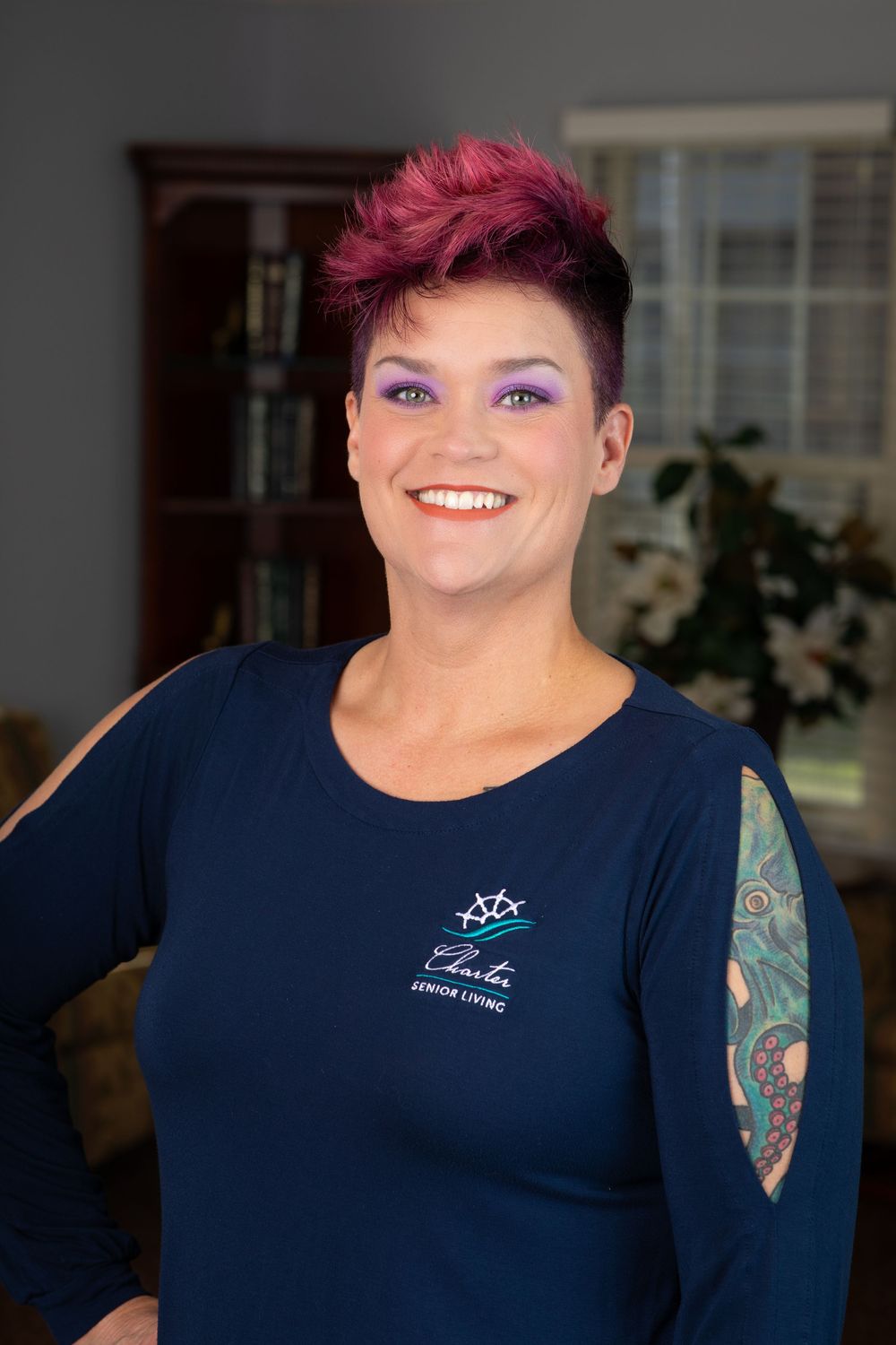 Truly Juli Photography headshot of Charter Senior Living employee in Sioux City