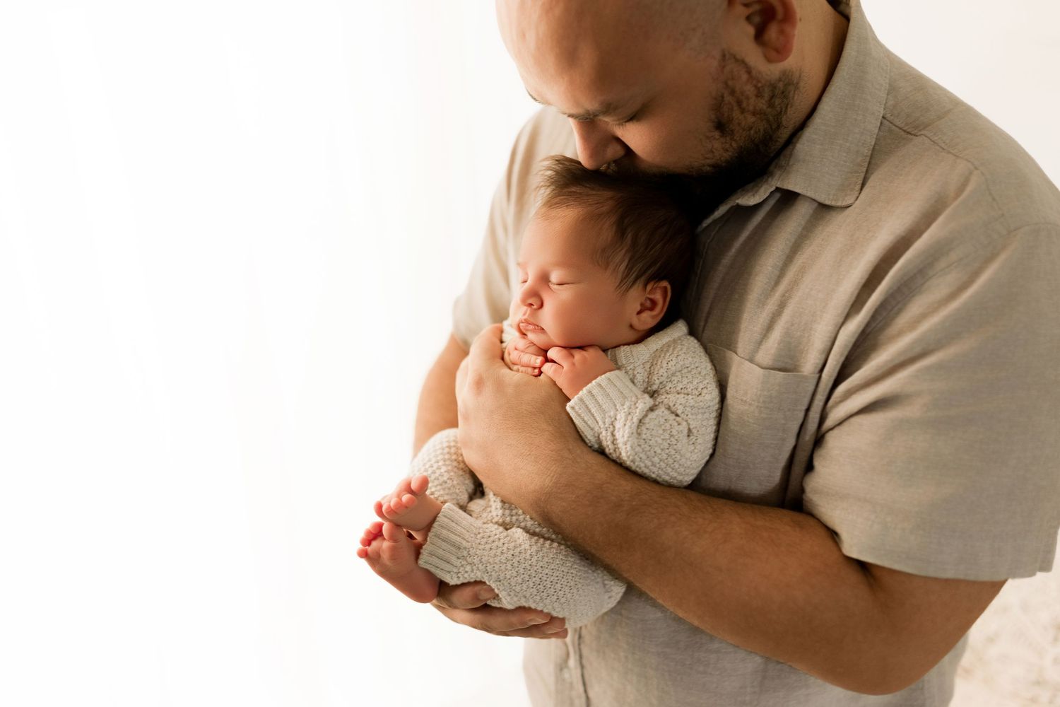 Marion Indiana newborn photography session with baby boy and dad
