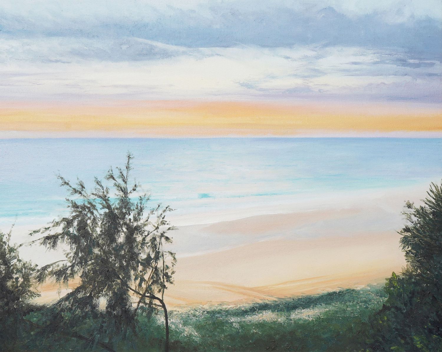 Oil painting: rainbow beach