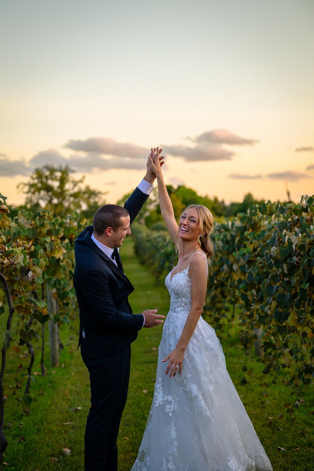 Beautiful wedding couple in central Indiana