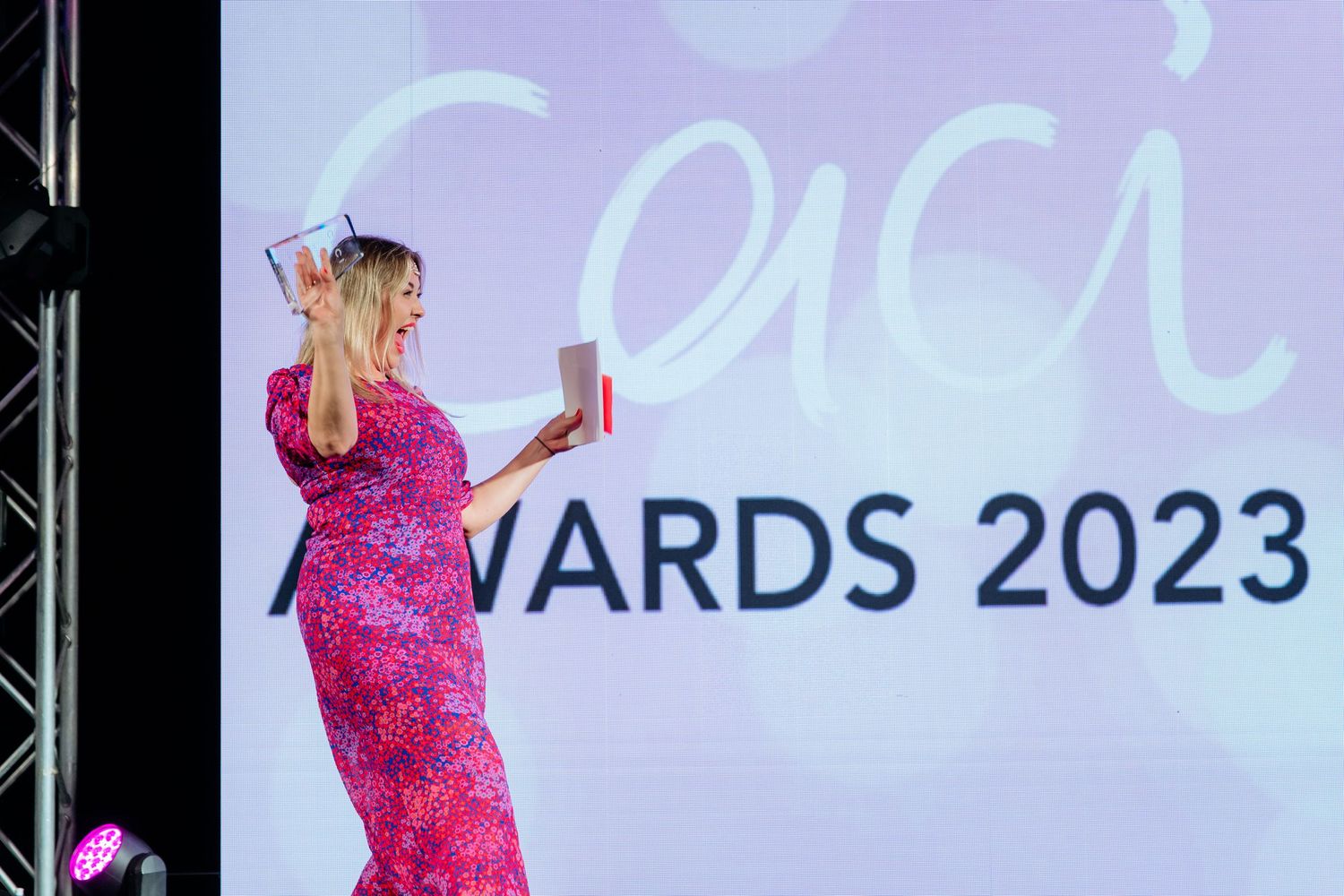 Awards presentation on stage at Auckland corporate awards night