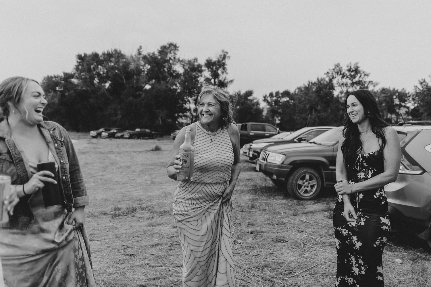 Wedding guests having a safety meeting during the reception.