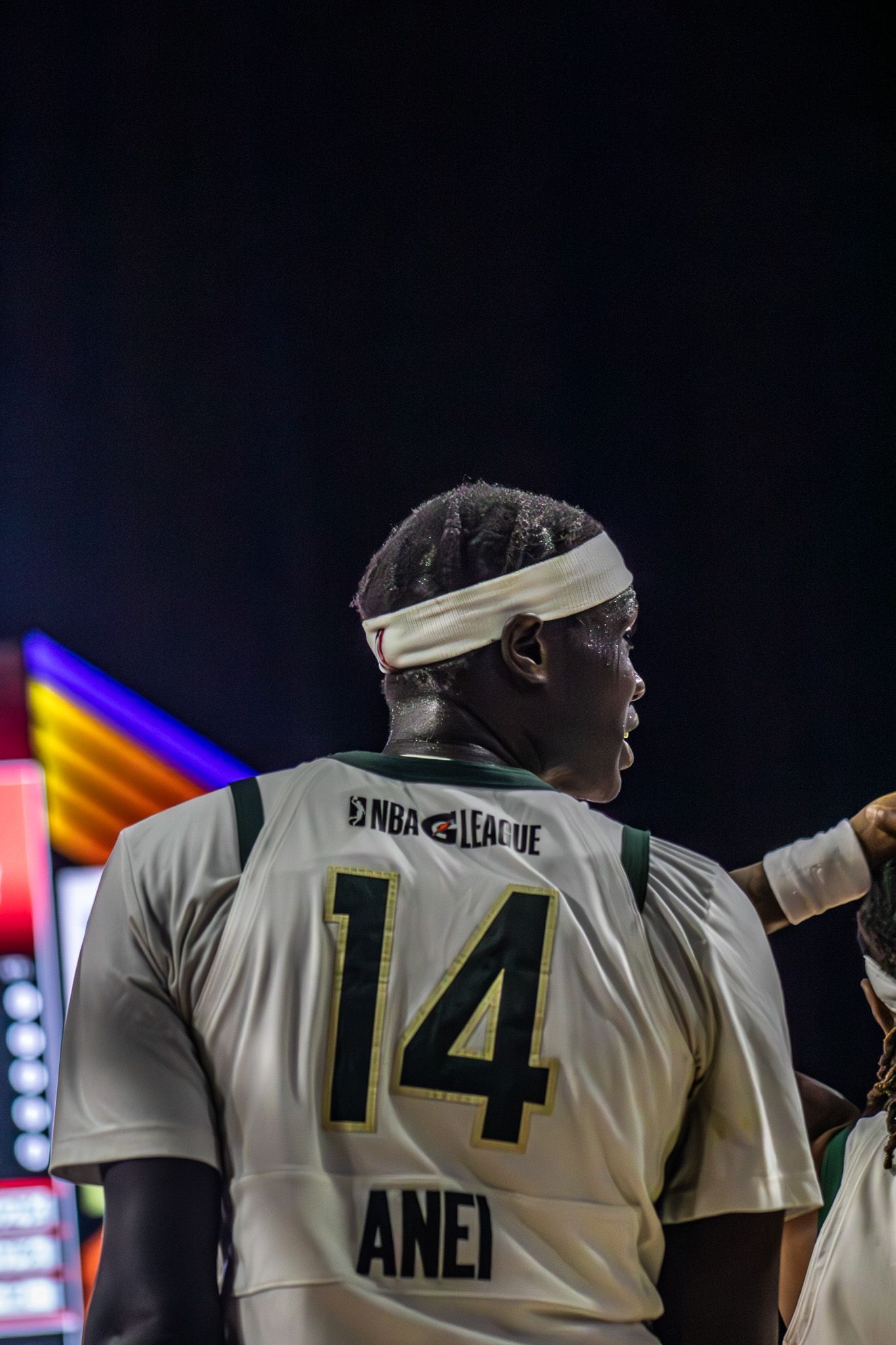 #14 Yor Anei for the Wisconsin Herd G-League Basketball Team.