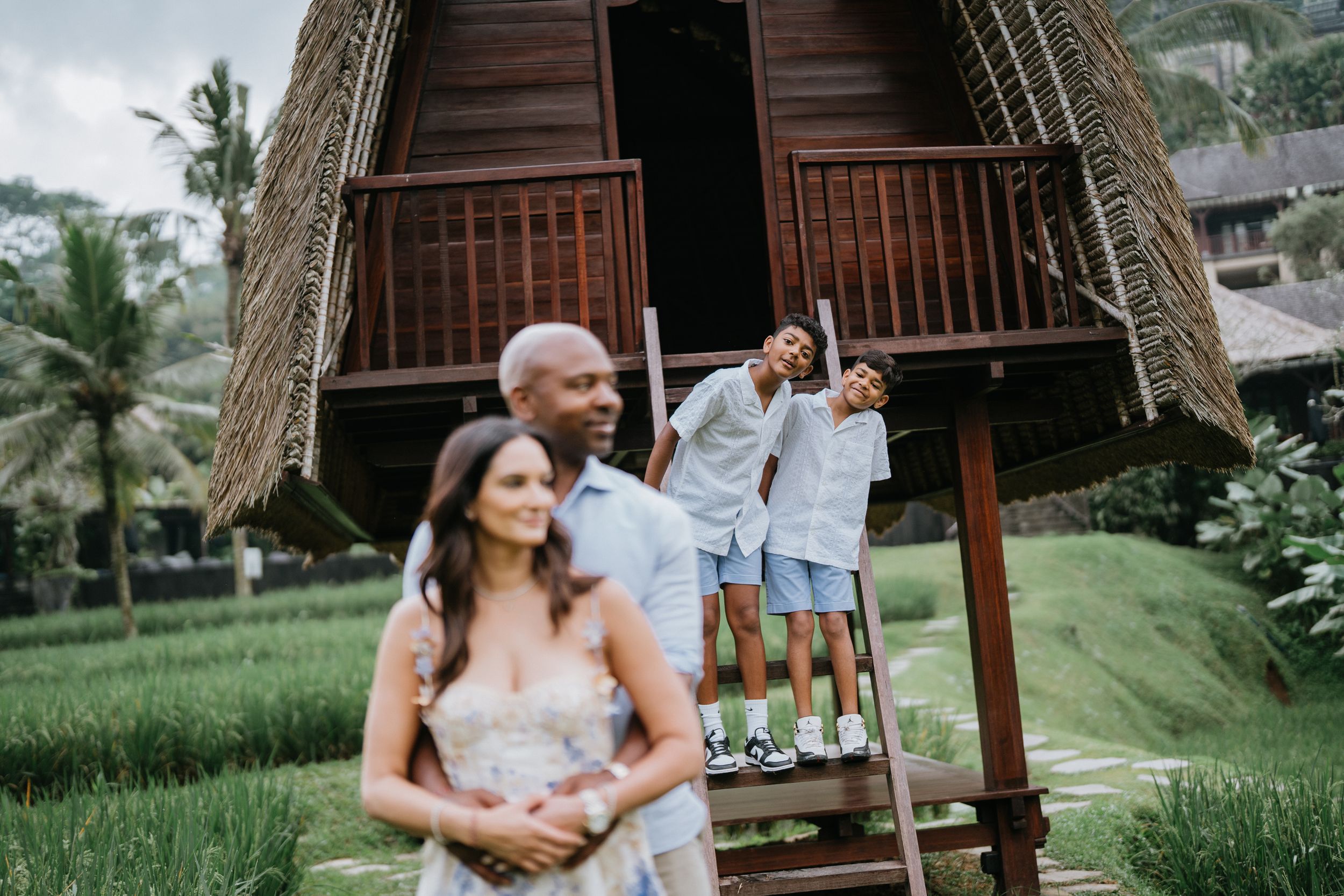 Bali family photography services with nature background.